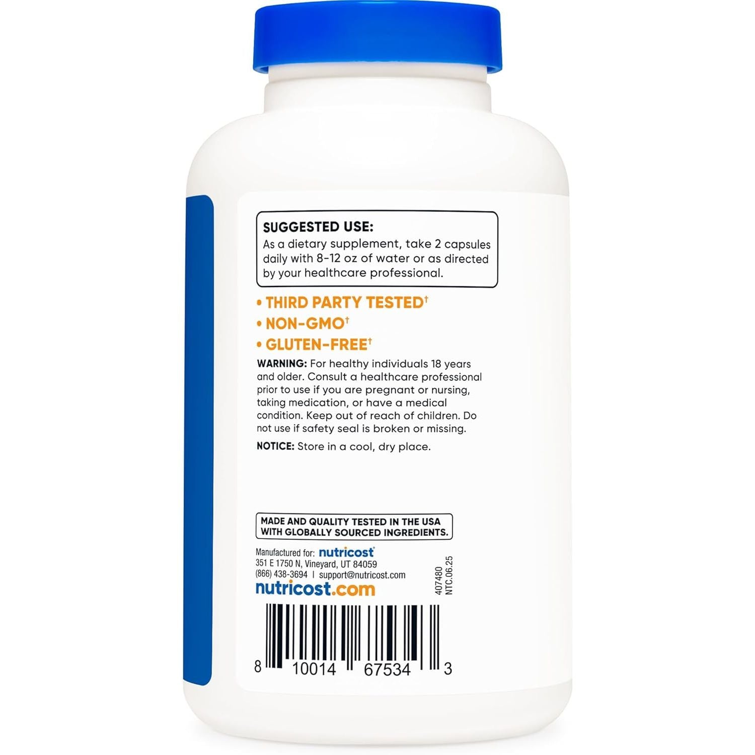Nutricost Alpha Lipoic Acid 600Mg per Serving, 240 Capsules - Gluten Free, Vegetarian Capsules, Soy Free & Non-Gmo