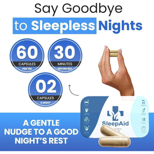 Natural Sleep Aid - Sleep Supplement with Valerian Root, L-Theanine & Magnesium for Sleep, Natural Source Melatonin Vegan Capsules, 1 Month Supply Sleeping Pills 856Mg