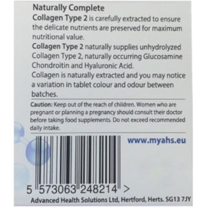 AHS Collagen Type 2 120 Tablets - 4500MG per Day - Formulated with Calcium and Turmeric