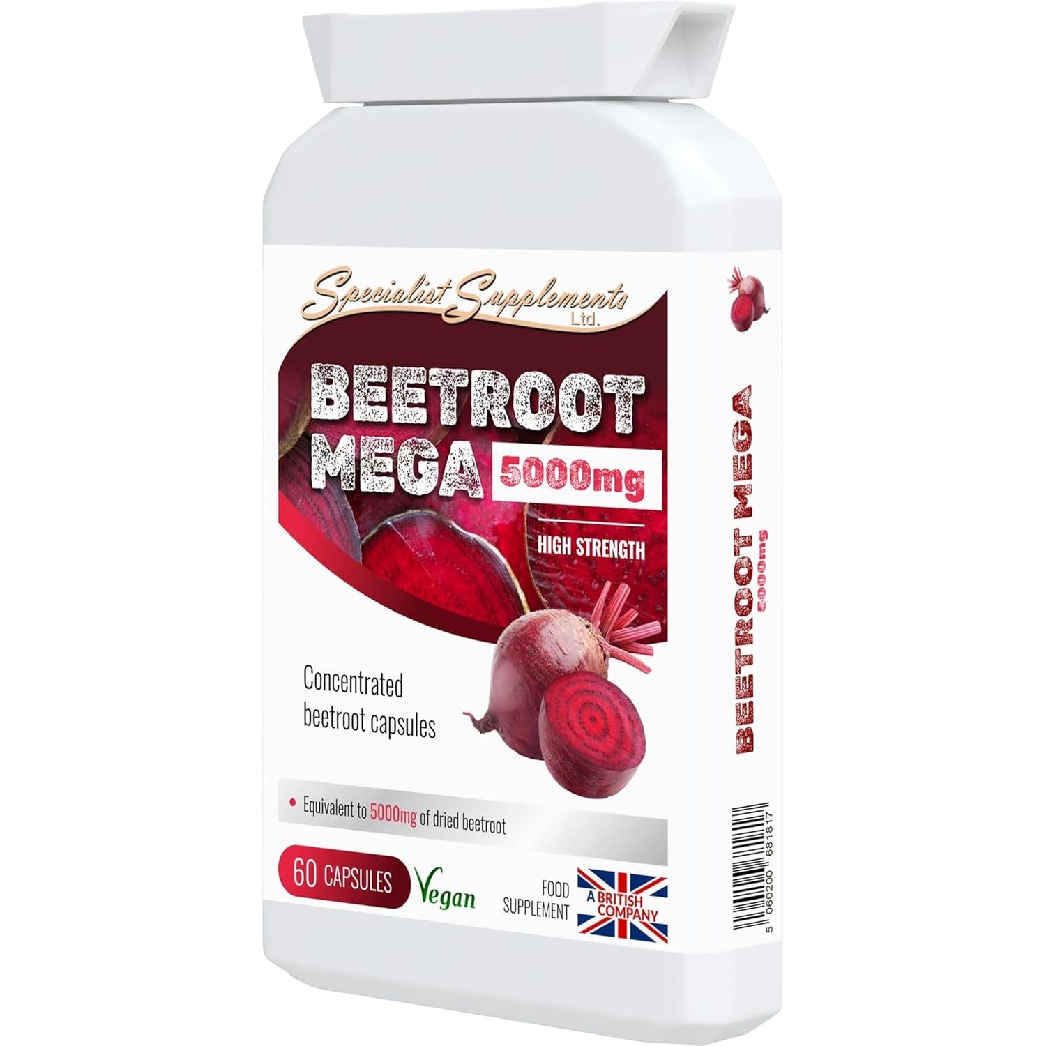 Specialist Supplements Beetroot MEGA 5000Mg, 60 Capsules