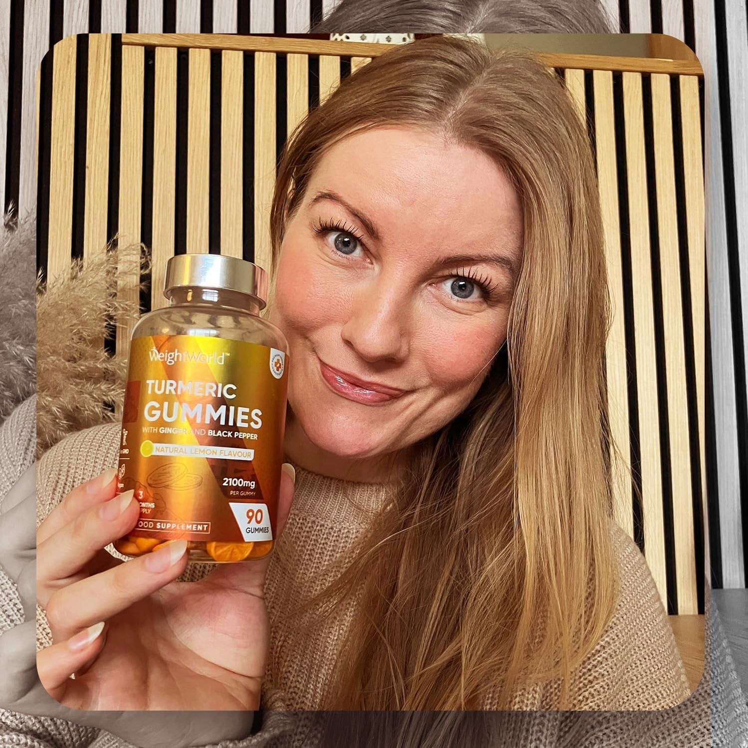 Turmeric Gummies with Black Pepper & Ginger 2100Mg - 90 Natural Lemon Flavour Vegan Turmeric Gummies (3 Months Supply) –High Strength Alternative to Turmeric & Black Pepper Capsules for Adults