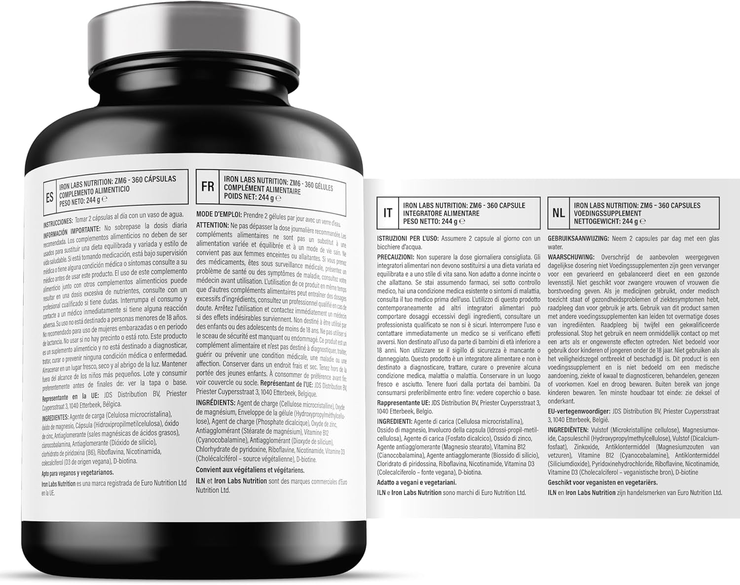 ZM6 - High Strength Zinc Magnesium Supplement - Zinc & Magnesium for Muscle Function - Zinc Magnesium Booster - 360 Vegetarian