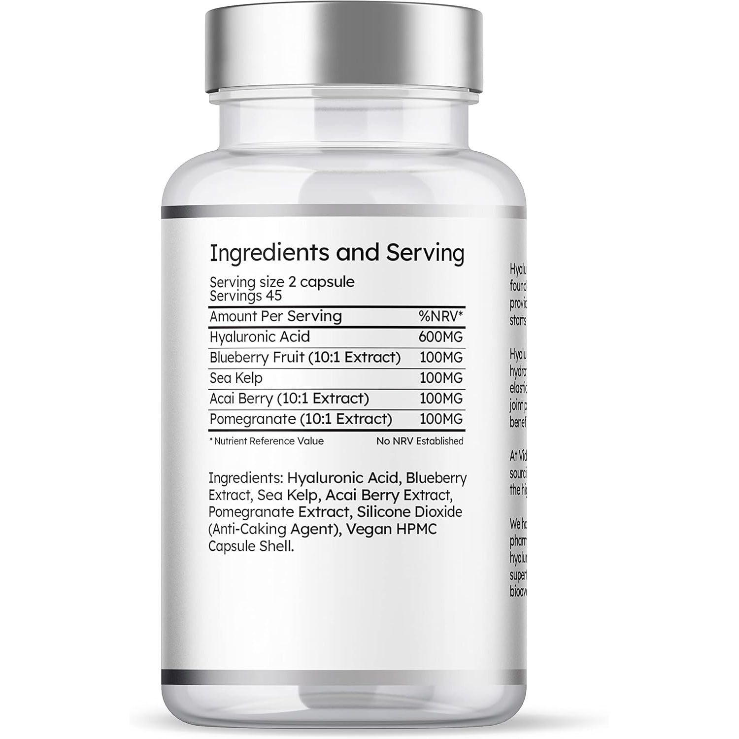 Hyaluronic Acid 1000Mg Complex | 90 Capsules | High Strength | Infused with Superfruits | Radiate. Rejuvenate. Refresh | Vegan…