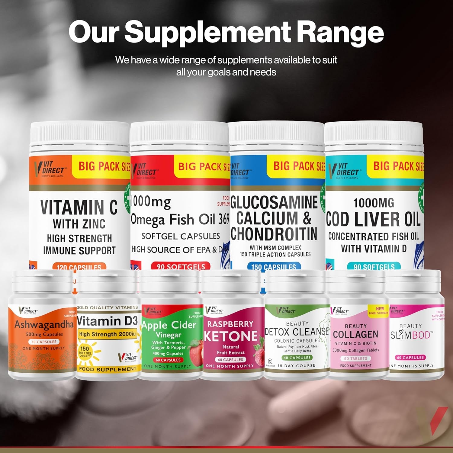 Vit Direct - Turmeric Joint Capsules - 60 Capsules - Joint Care Supplements - with Glucosamine & Chondroitin - Improve Overall Joint Health - Pain Relief - Cartilage Protection