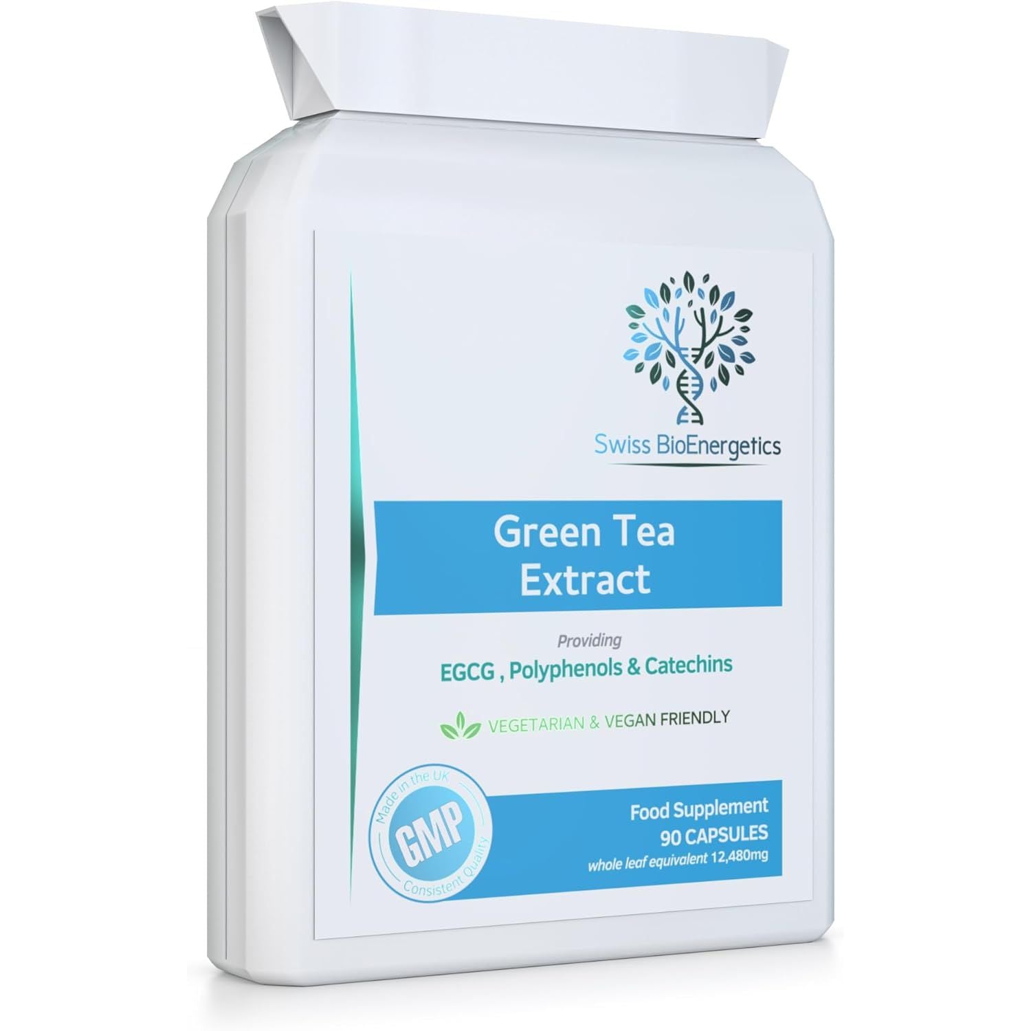 Green Tea Capsules - 12,480Mg - 90 Capsules of Premium Extract - Contains Polyphenols, Catechins & EGCG - Powerful Antioxidant for Immune Health - Not Green Tea Tablets - Made in UK