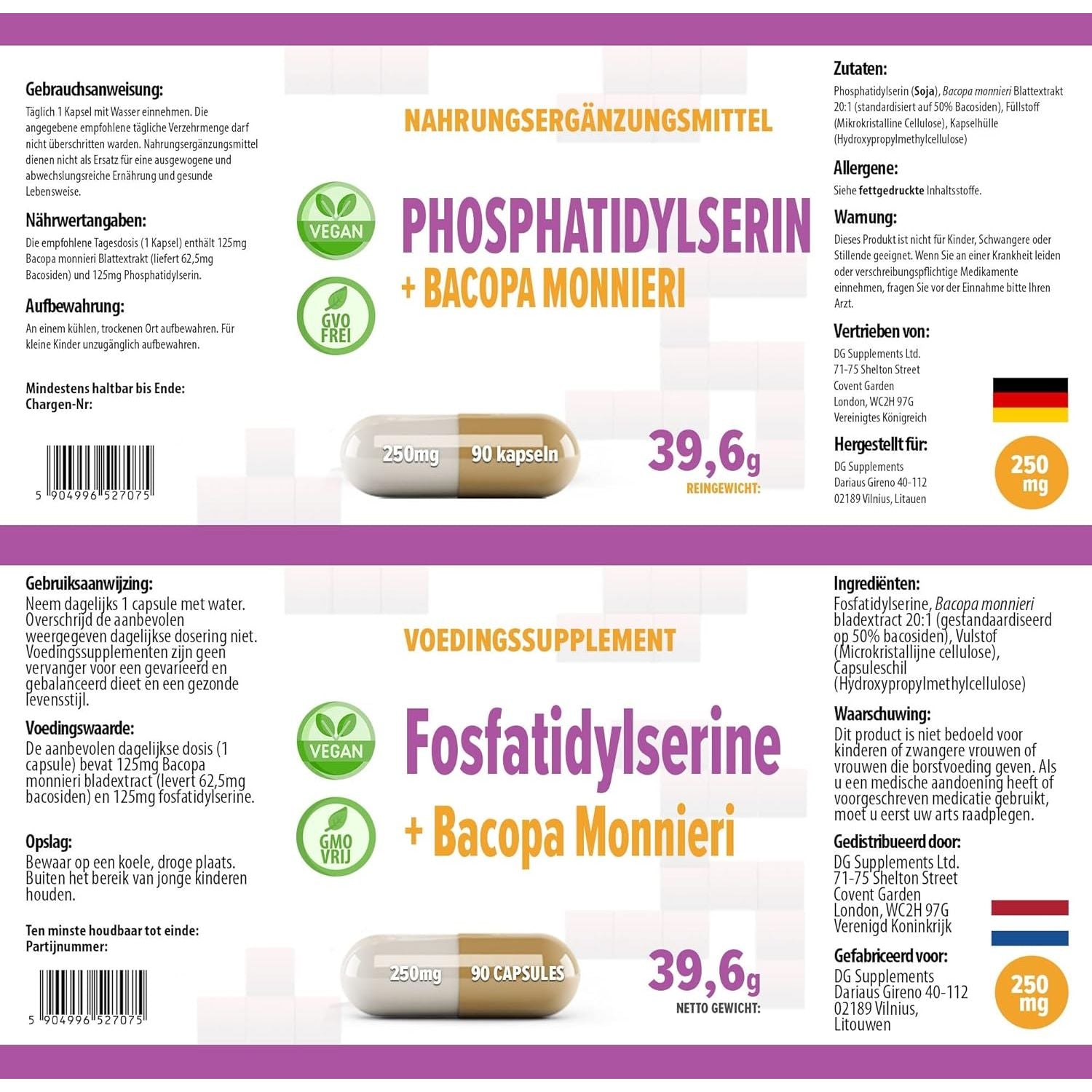 Hepatica Phosphatidylserine + Bacopa Monnieri 250Mg | 90 Vegan Capsules | High Strength Memory, Focus & Brain Support | 3Rd Party Lab Tested | Non-Gmo & Gluten-Free