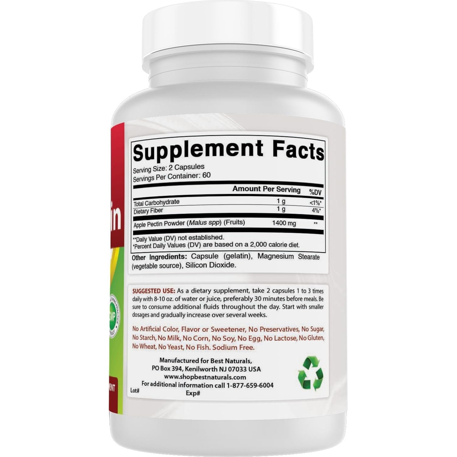Best Naturals Apple Pectin 700 Mg 120 Capsules