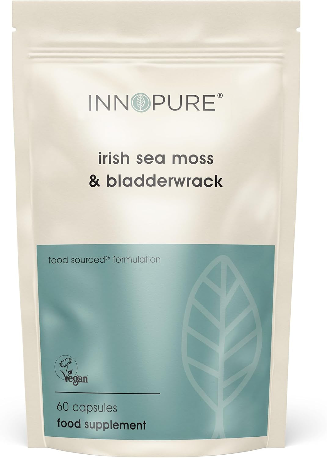 INNOPURE Irish Sea Moss & Bladderwrack Capsules - Natural Iodine Supplement, Ethically Sourced Seamoss - Non GMO, 60 Vegan Capsules, UK Made
