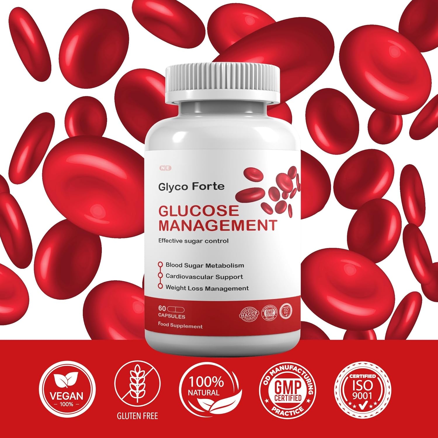 Glyco Forte Glucose Management Supplement, Blood Sugar Metabolism, Metabolic Health, Weight Management, 60 Capsules, 1 Capsule per Serving, 60 Servings