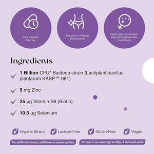 Floradapt Women'S Intimate Probiotics for Yeast Infection | Vegan & Certified Organic Candida Support Women Capsules | Thrush Treatment & Vaginal Health for Ladies | (30 Days Serving)