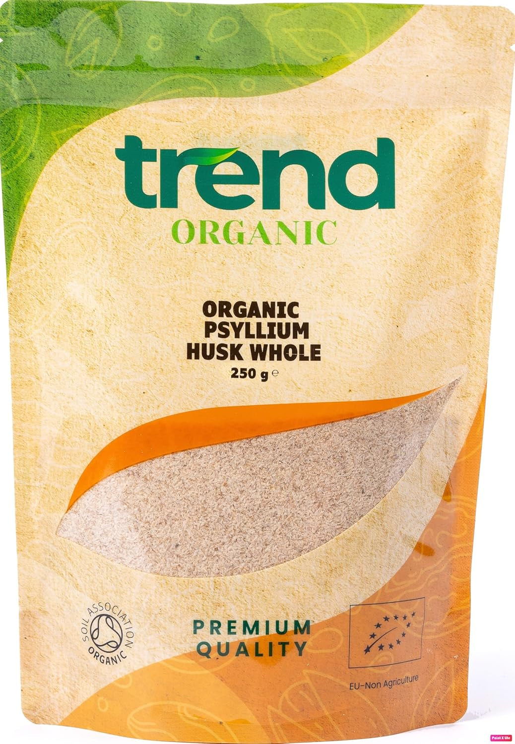 Trend Organic Psyllium Husk Whole, 250G - Soluble Fibre Rich Superfood Ideal for Baking and Cooking | Certified Organic, Vegan, Non-Gmo, No Additives or Preservatives |Raw | Resealable Bag