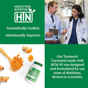 Turmeric Curcumin Complex 500Mg | as BCM-95 Curcugreen Clinically Studied | Vegan Certified | (Non-Gmo and Hypoallergenic | by Health Thru Nutrition (Pack of 60)