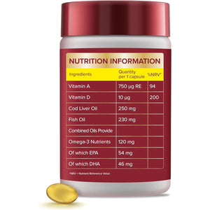 Seven Seas Cod Liver Oil One-A-Day Omega-3 Fish Oil and Vitamin D, 60 Capsules, 2 Months Supply