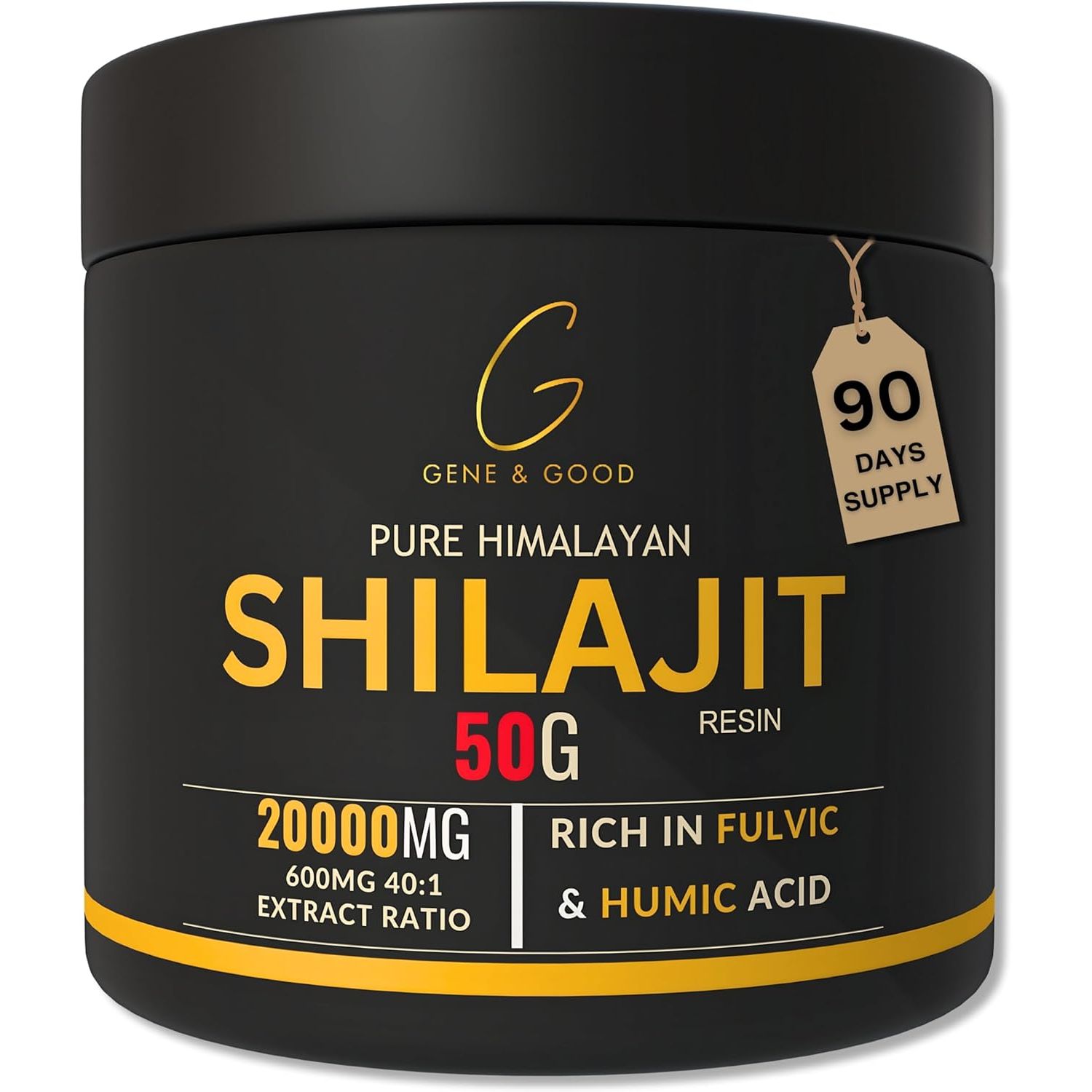 Gene & Good® Shilajit - Shilajit - UK Lab-Tested, Ethically Sourced, Mineral-Rich, 85+ Essential Minerals, Boosts Energy & Stamina, High-Potency Fulvic Acid (Resin - 50 Gram)