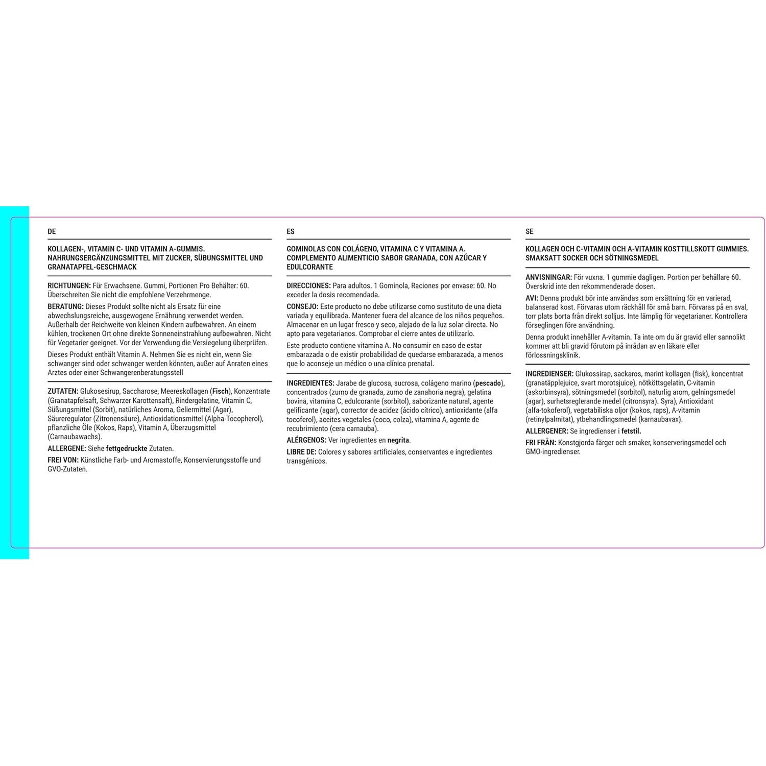 Known Delicious Marine Collagen Gummies - 500Mg Collagen, Vitamin A, C - Skin Support - Natural Pomegranate Flavour - 60 Gummies, 2 Months Supply