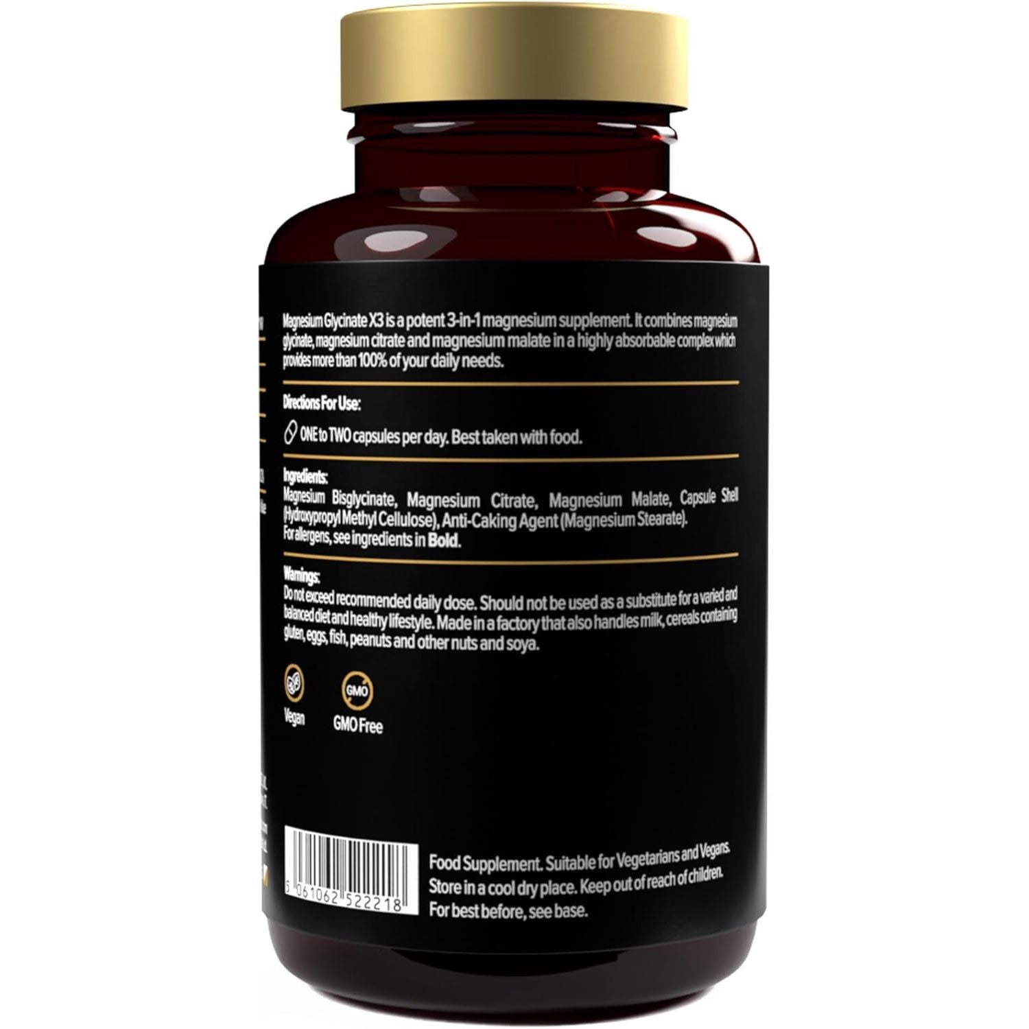 Magnesium Glycinate X3-90 Capsules - 3 in 1 Formula - Bisglycinate | Citrate | Malate - Protein Works