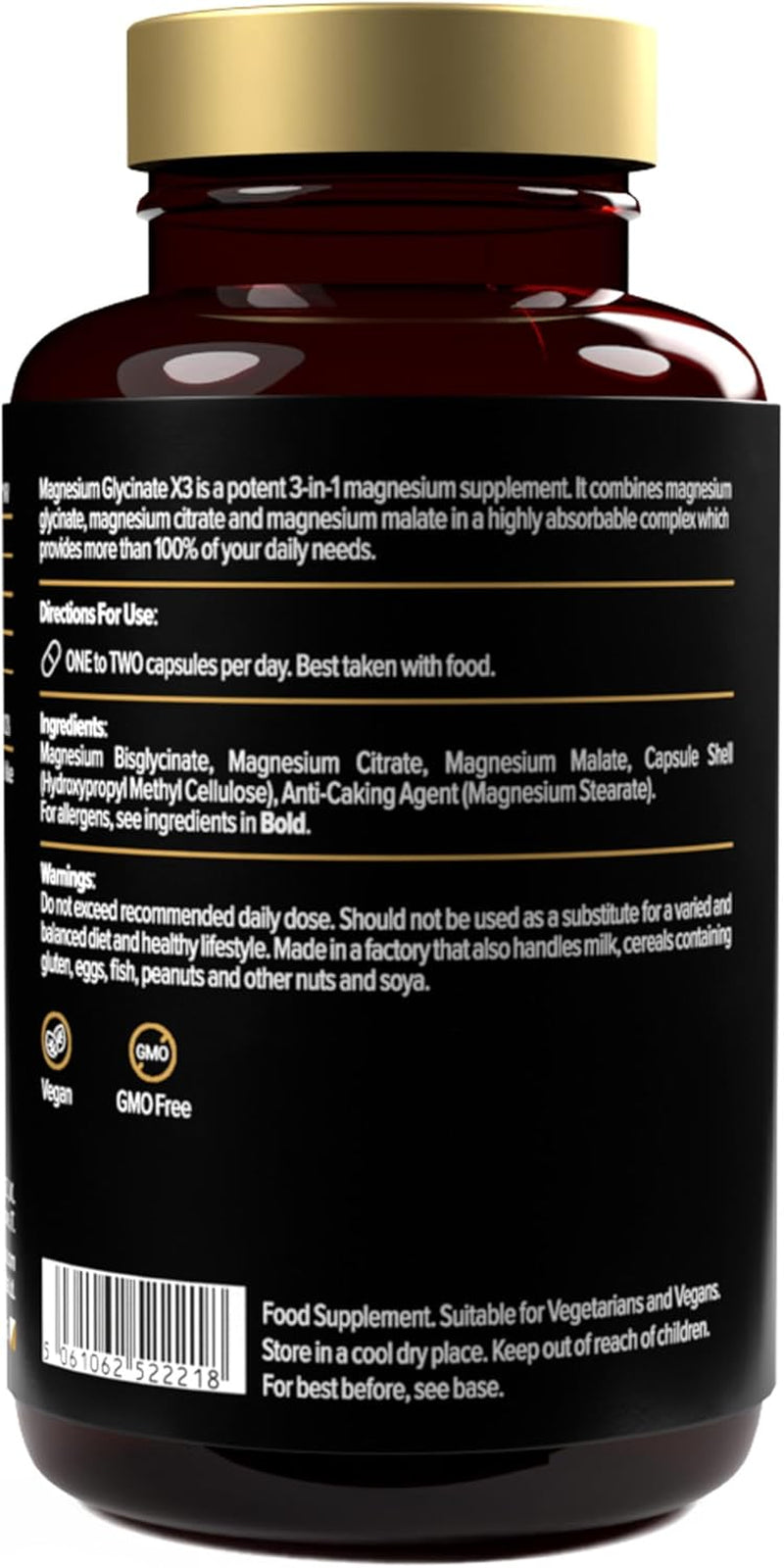 Magnesium Glycinate X3-90 Capsules - 3 in 1 Formula - Bisglycinate | Citrate | Malate - Protein Works