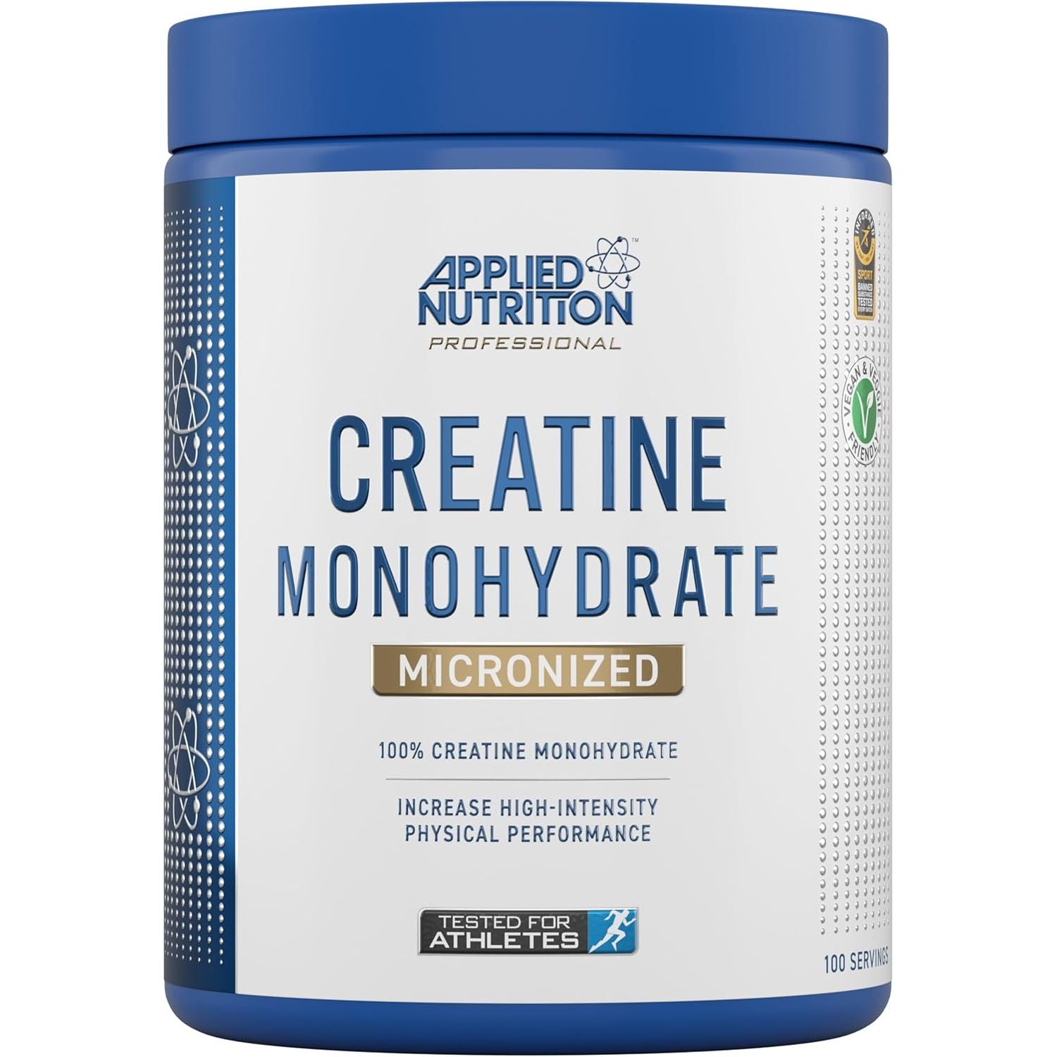 Applied Nutrition Creatine Monohydrate Powder 500G – 100% Micronized Creatine – 5G per Serving – Unflavoured – Supports High-Intensity Performance – 100 Servings