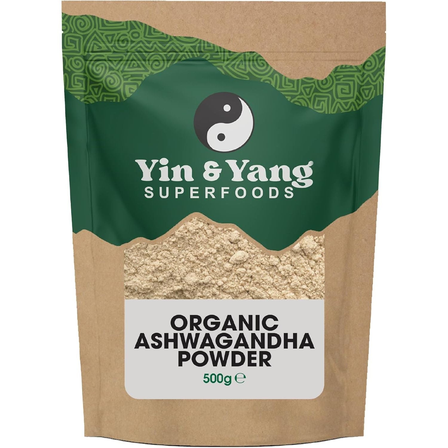 Organic Ashwagandha Powder 500G, by Yin & Yang Superfoods. 100% Pure and Raw - Premium Quality. Vegan, Gluten Free & Palm Oil Free.