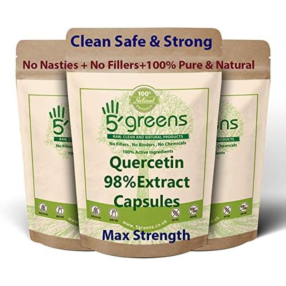 Quercetin 500Mg Capsules 98% Extract 120 Vegetarian Capsules, 100% Natural - NO Chemicals or SYNTHEIC FILLERS or Binders