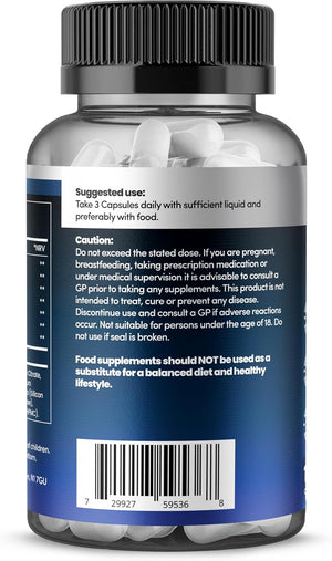 Magnesium 6-In-1 Complex, 2550Mg with Magnesium Citrate, Glycinate, Malate, Oxide, Taurate and Orotate - Promotes Sleep, Energy and Muscles - for Stress & Anxiety Relief - 120 Capsules by Healthessent