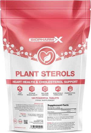High Strength Plant Sterols 2400Mg per Serving (120 Vegan Tablets) Beta-Sitosterol Formula to Lower Cholesterol - Heart & Cardiovascular Support – Suitable for Vegans