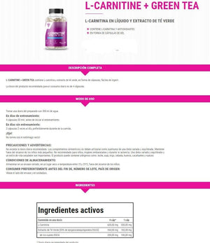 TREC Nutrition L-CARNITINE + Green Tea | Turn Fat into Energy | Weight Loss Metabolism Booster | 90 Capsules
