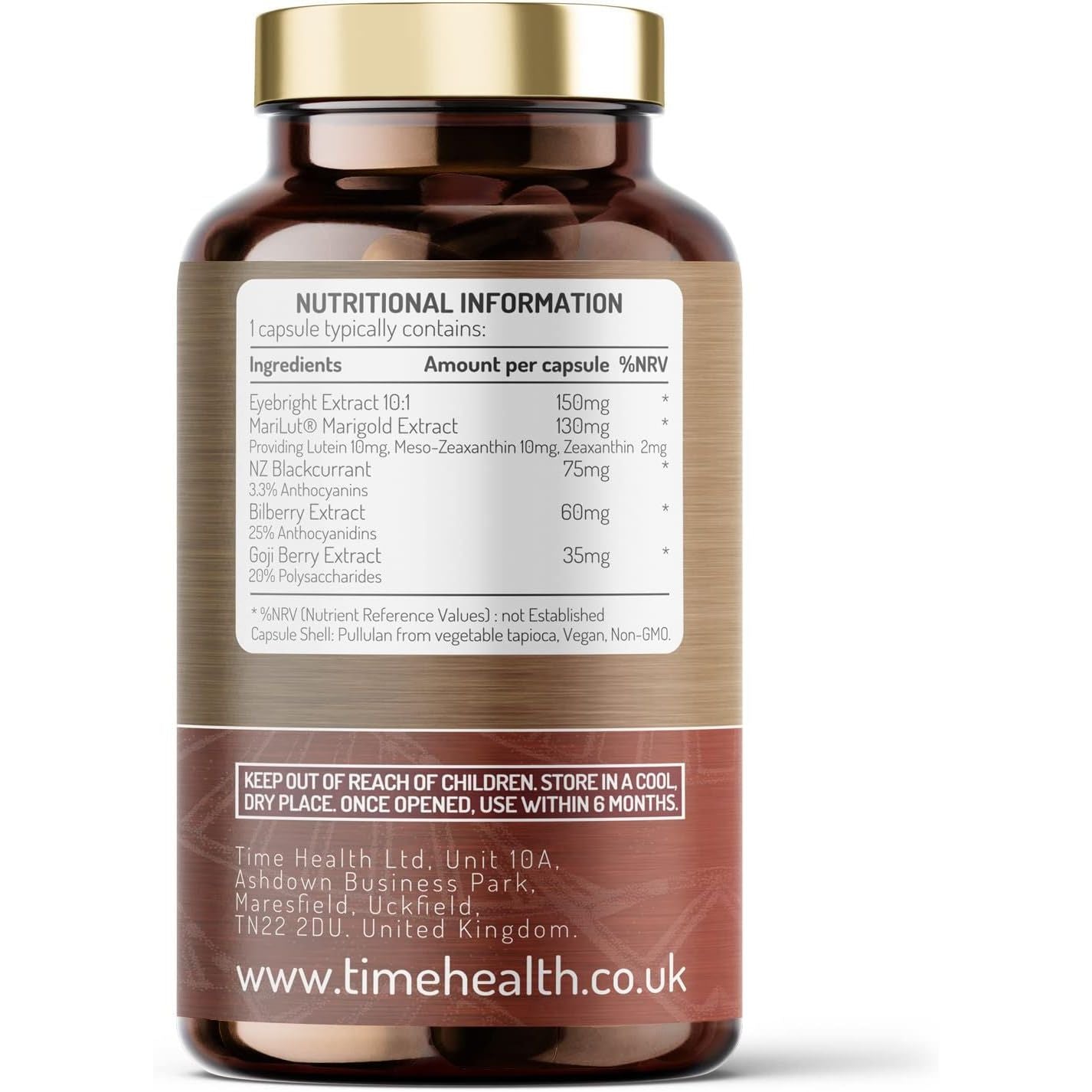 Eye Complex 7-120 Capsules - Lutein, Meso-Zeaxanthin, Zeaxanthin, NZ Blackcurrant, Bilberry, Goji & Eyebright – 4 Month Supply – UK Manufactured