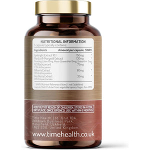 Eye Complex 7-120 Capsules - Lutein, Meso-Zeaxanthin, Zeaxanthin, NZ Blackcurrant, Bilberry, Goji & Eyebright – 4 Month Supply – UK Manufactured