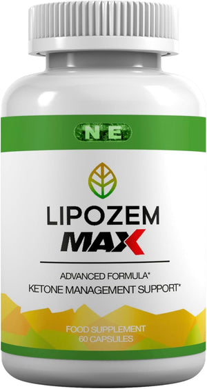 Lipozem Max Vegan Food Supplement, 60 Capsules, Keto Support, Boost Energy, Weight Support, Gluten Free