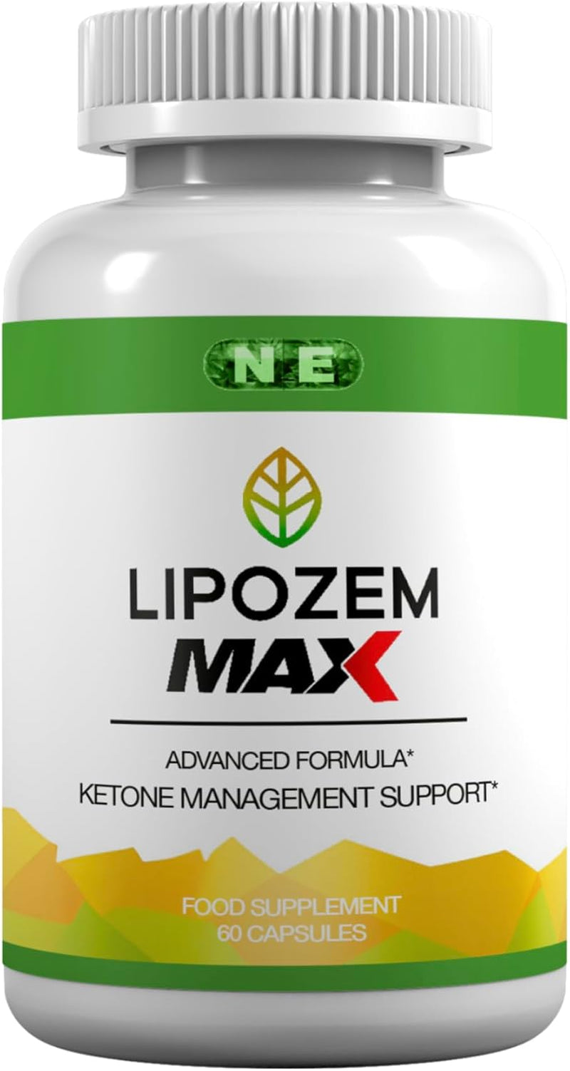 Lipozem Max Vegan Food Supplement, 60 Capsules, Keto Support, Boost Energy, Weight Support, Gluten Free