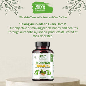 Moringa Oleifera Powder & Turmeric Root Powder with Black Pepper 120 Capsules | Immunity & Metabolism Support, Joint and Digestive Support. Vegan, Gluten-Free and Non-Gmo