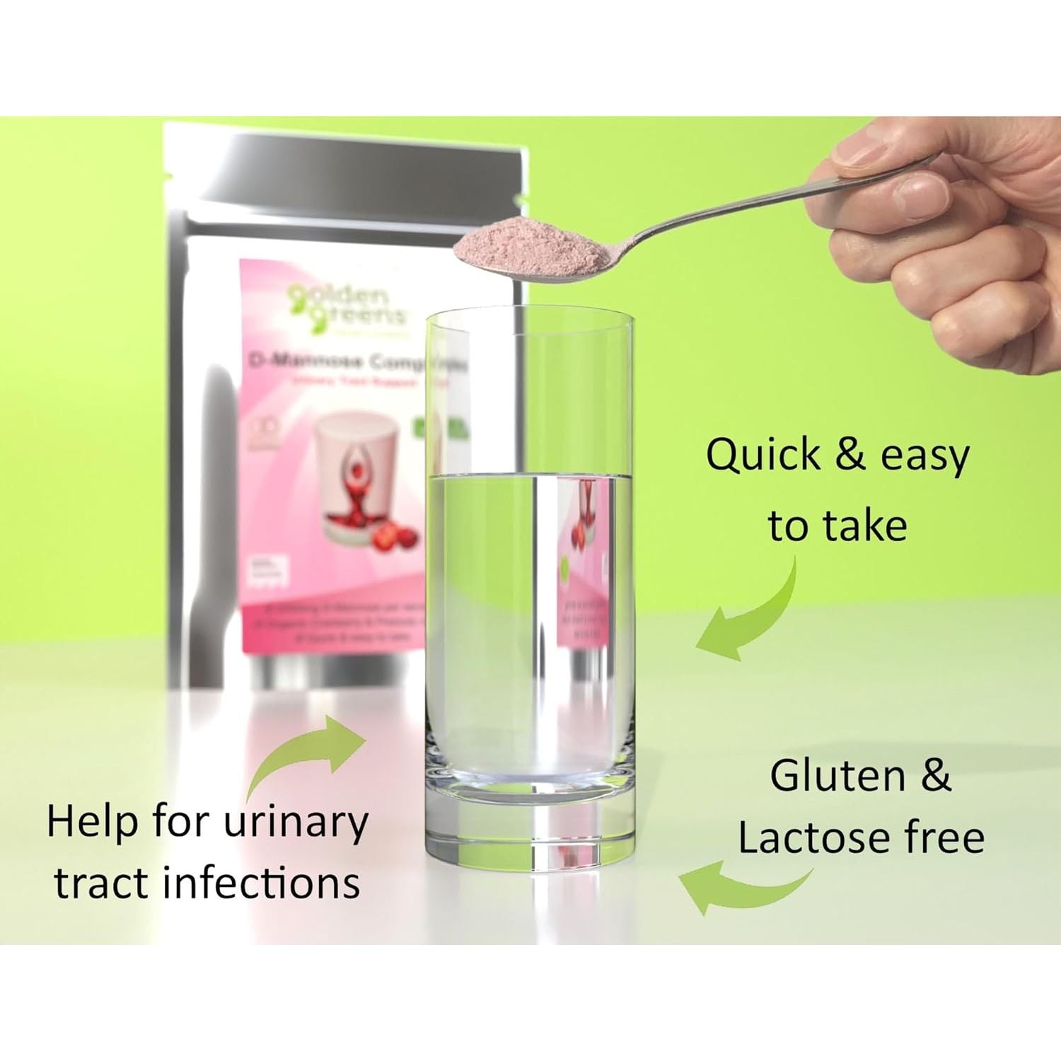 Golden Greens D-Mannose Complex with Organic Cranberry 30 Servings, 1 Count