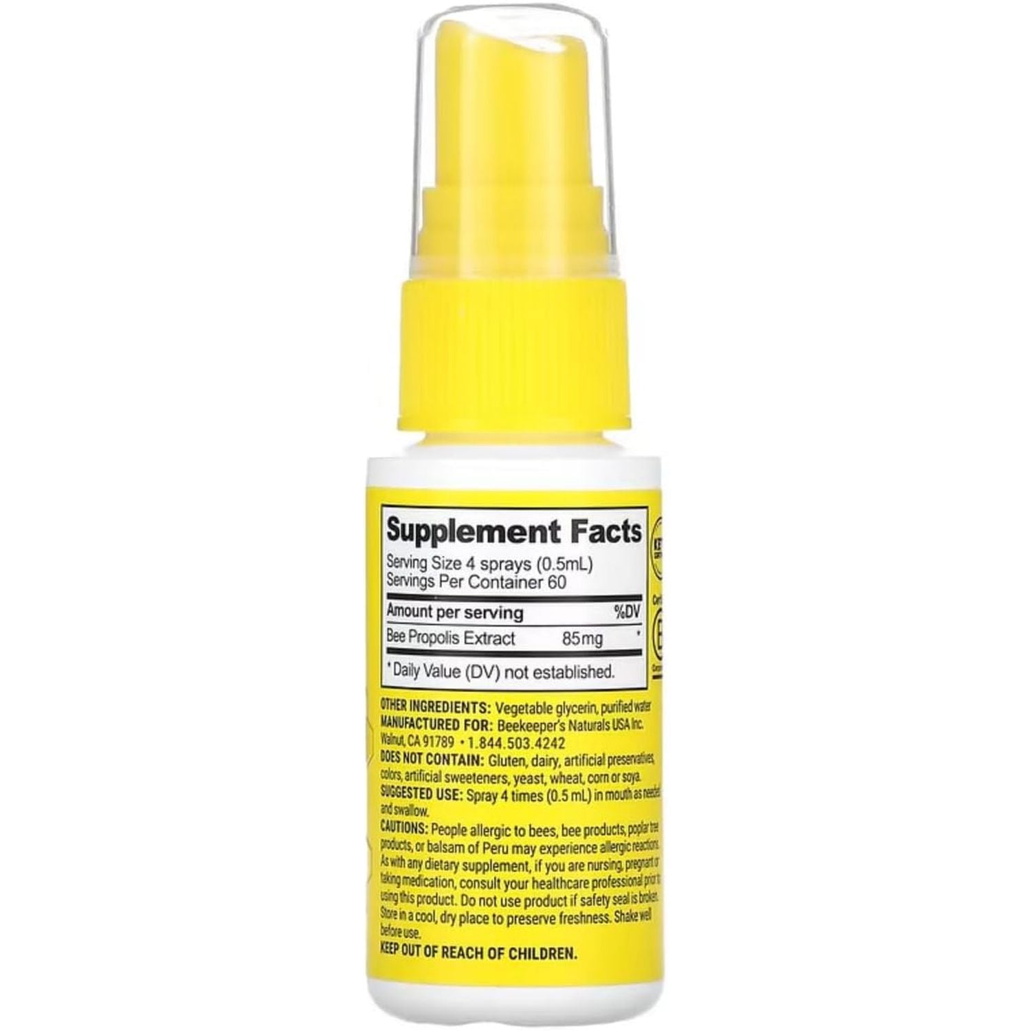 Beekeeper'S Naturals Propolis Throat Spray by - 85% Bee Propolis Extract, Natural Immune Support & Sore Throat Relief - Antioxidants, Keto, Paleo, Gluten-Free 1.06 Oz Pack of 1