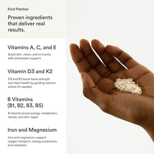 Kind Patches | Boost Patches | Daily Energy & Immune Function Support | Botanical Plant-Based Formula with Vitamins D3, a & B5 | 30 Vegan Patches