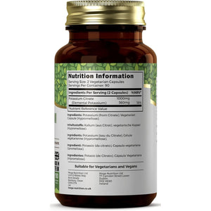 Ezyleaf Potassium Citrate | 180 High Strength Potassium-Capsules - 1000Mg Citrate per Serving | Potasium Supplements | Clean, No Fillers Formula | Vegan, Non-Gmo Gluten & Allergen Free | UK