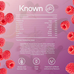Known Pregnancy Support Multivitamin Gummies – 400Μg Folic Acid – for Maternal Health – Natural Raspberry Flavour – 30 Vegan Gummies, 15 Day Supply