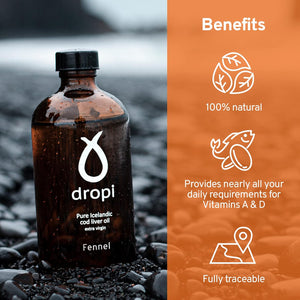 DROPI Clean Icelandic Fish Oil - 170Ml Liquid (Unflavoured)
