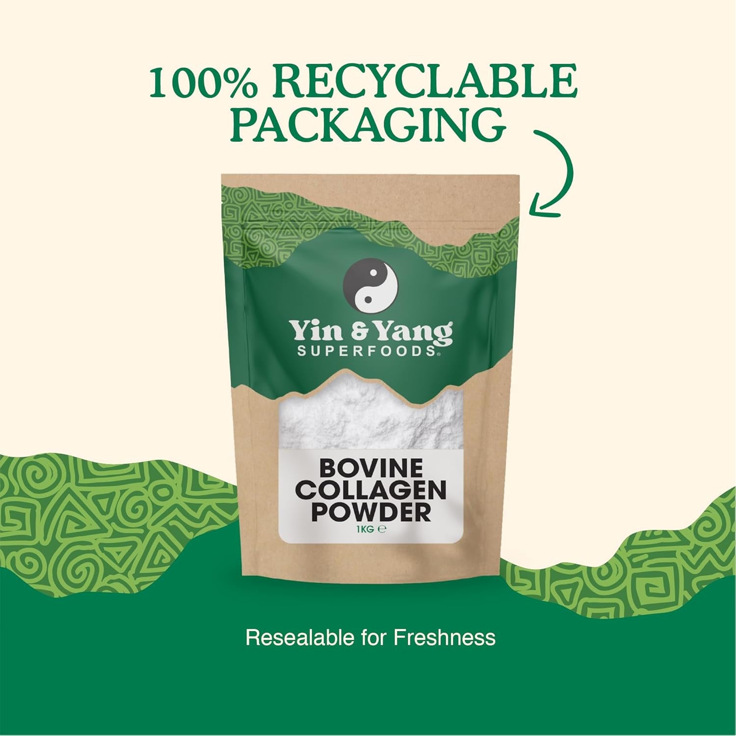 Collagen Powder 1Kg | Supports Skin, Hair, Nails & Joints | High Strength Bovine Collagen Peptides Powder | Pure Hydrolysed Collagen Protein Supplement for Women & Men