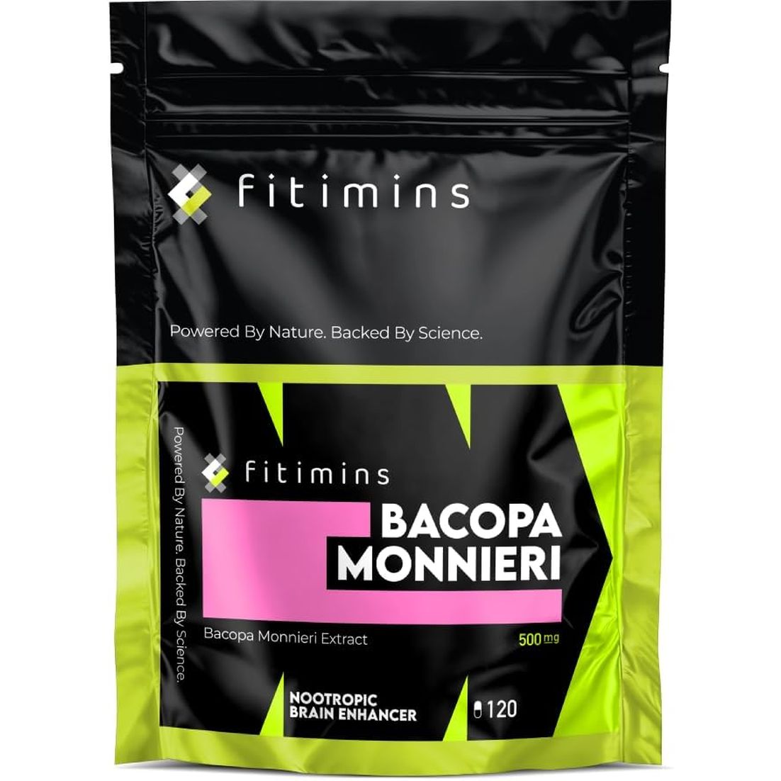Bacopa Monnieri 500Mg | Cognitive Nootropic Supplement | 120 Vegan Capsules | 4-Month Supply | Uk-Made Supplement | Enhance Learning, Increase Focus & Improve Memory | Fitimins