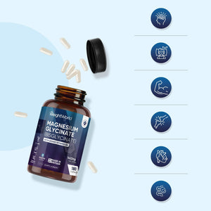 Weightworld Magnesium Glycinate 1422Mg | with Added Vitamin B6 | 180 Vegan Capsules | 3 Months Supply | Non-Gmo & GMP- Approved Magnesium Supplements for Men & Women | Made in the UK