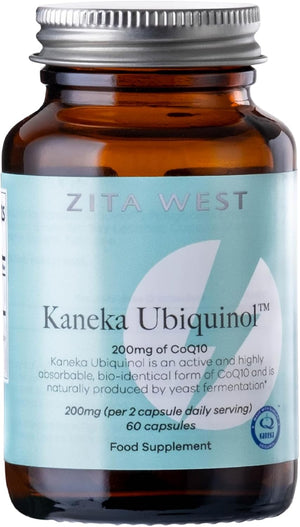 Zita West Kaneka Ubiquinol 200Mg (From 2 Capsules) - Premium Coq10 Supplement for Fertility, Energy & Overall Health - 60 Capsules (1 Month Supply)
