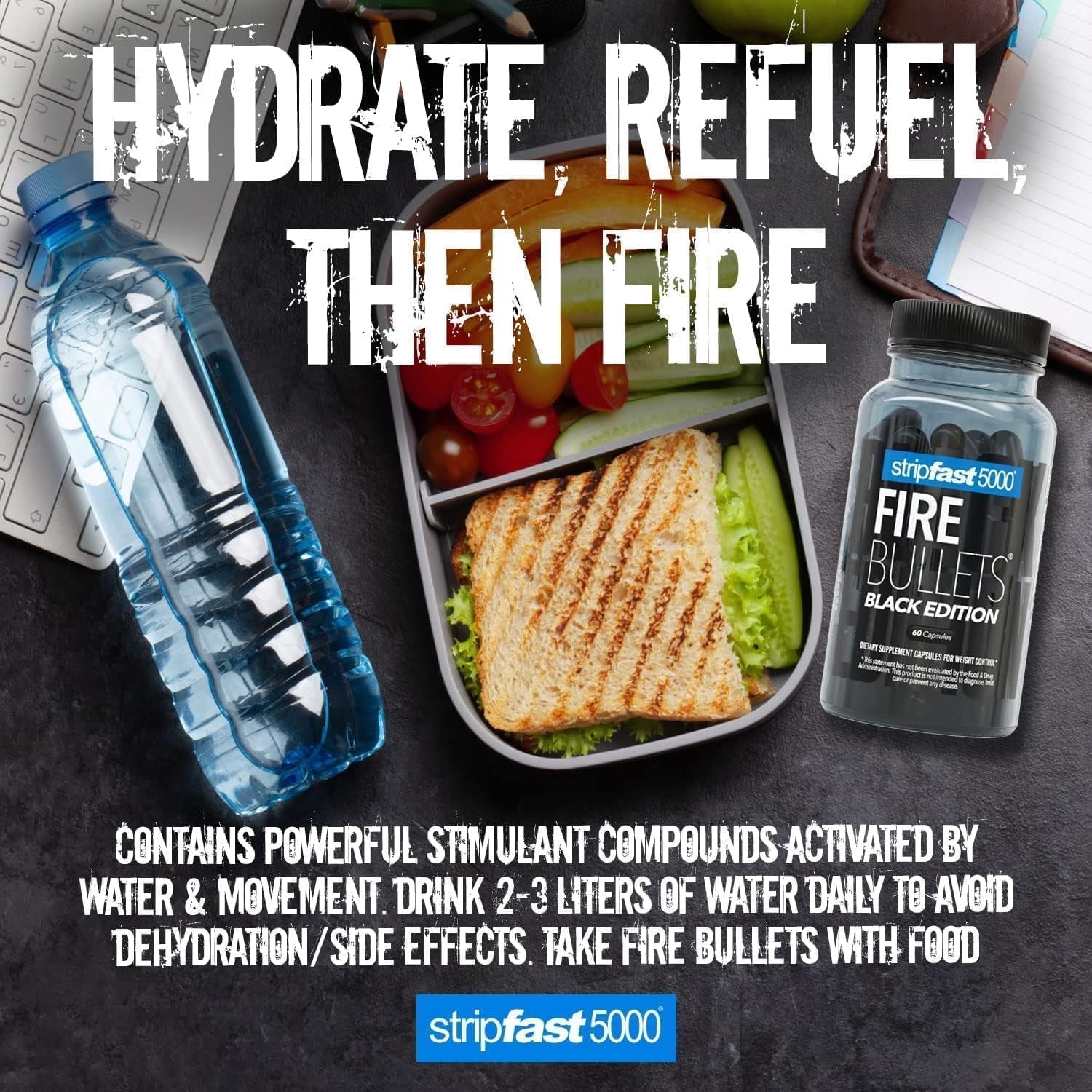 Fire Bullets Max Strength Black Edition for Women and Men - Pack of 1