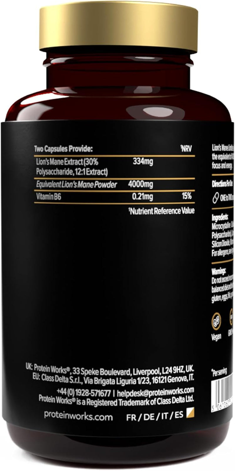 Lion'S Mane Limitless | 4000Mg per Serving | Supports Mental Performance & Energy | 12:1 Extract | 60 Capsules - Protein Works