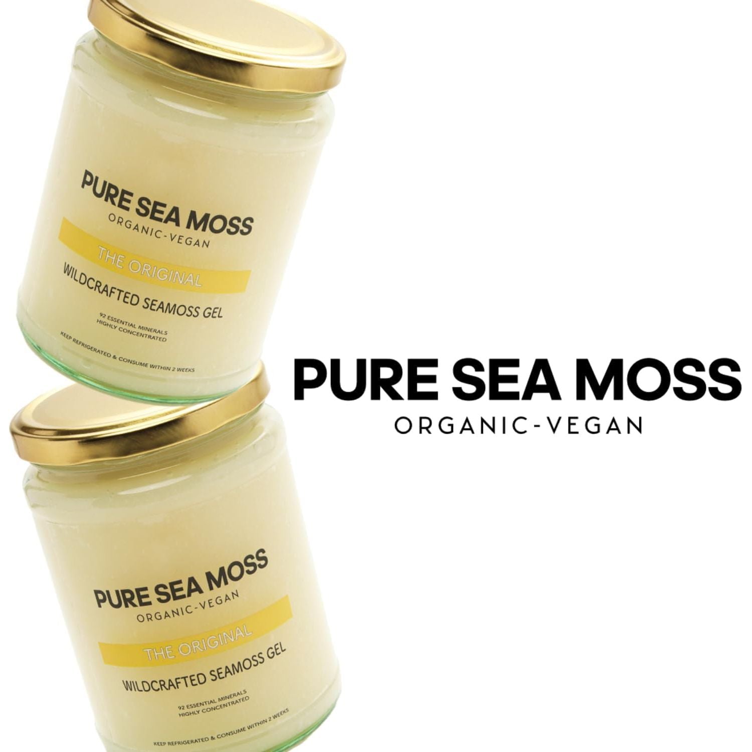 Organic Sea Moss Gel by Pure Sea Moss UK - the Original 500Ml, Made with Wildcrafted Organic Sea Moss - Vegan Irish Seamoss Sourced from St Lucia