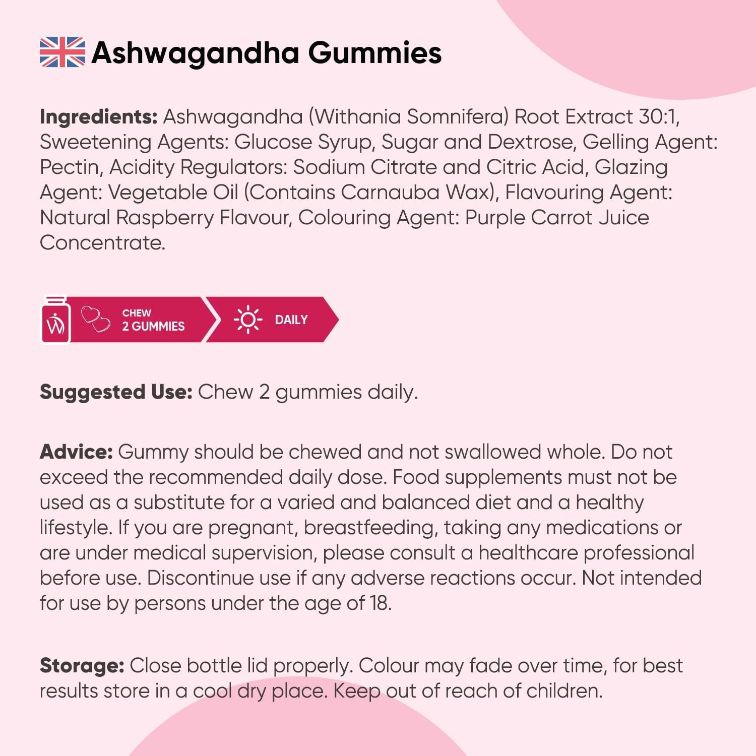 Ashwagandha Gummies 1200Mg - 120 Gummies - 2 Months Supply - Tasty Natural Raspberry Flavour - 2 per Day - Ashwagandha Root Extract Supplement - Vegan, Non-Gmo, Gluten-Free & Travel-Friendly