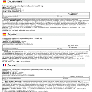 Swanson - Gymnema Sylvestre | Traditional Ayurvedic Leaf Extract for Sugar & Appetite Balance | 400Mg per Capsule - 100 Capsules