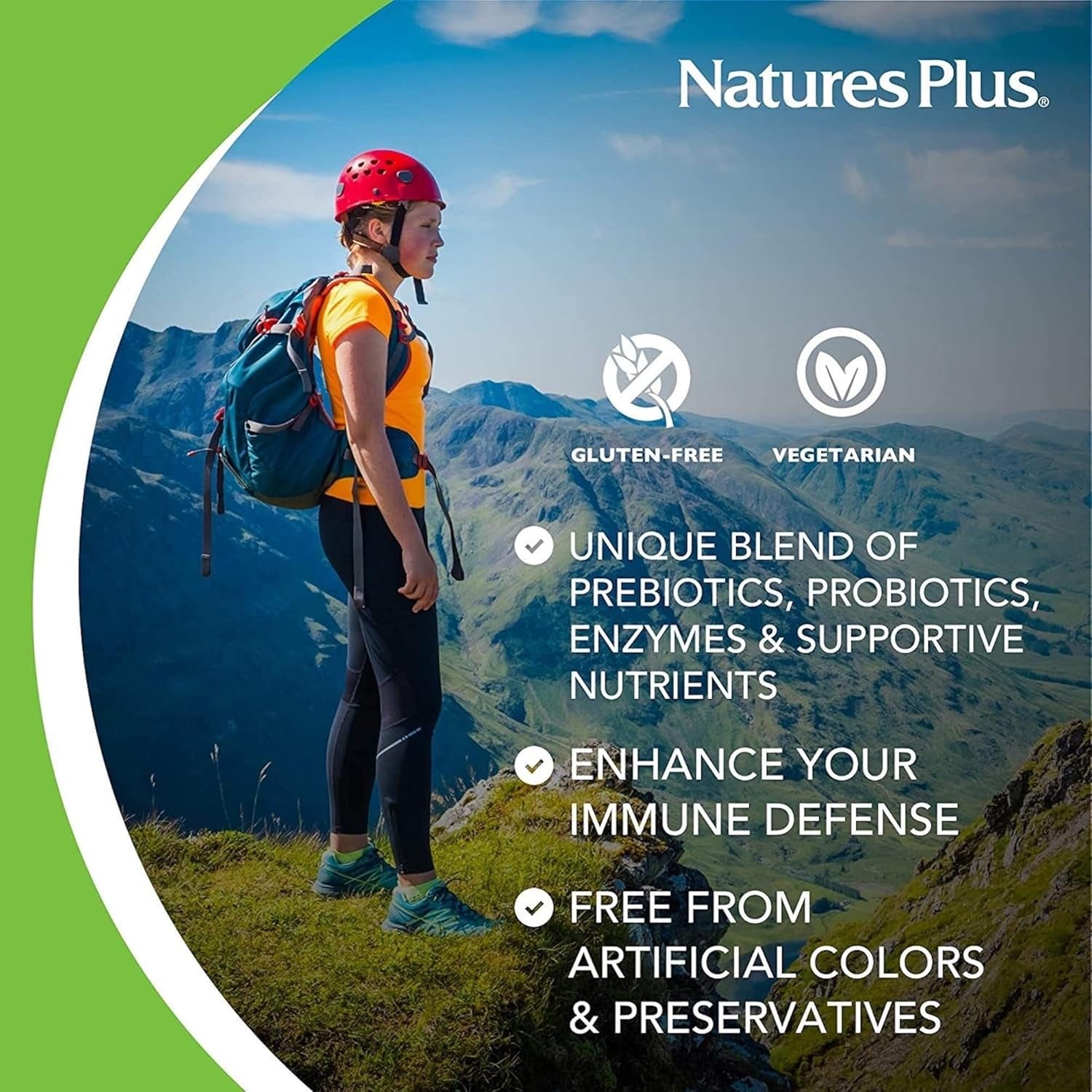 Naturesplus GI Nutra Total Digestive Wellness - Probiotics Supplement with Prebiotics, Digestive Enzymes, Glutamine, Calcium - Gut, Bloating - Vegetarian, Gluten Free - 90 Tablets