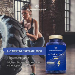 Natural L CARNITINE 2000Mg 150 Capsules 75 Days (Only 2 Capsules per Day) High Concentration Improves Sports Performance. Weight Loss, Energy Resistance. CE Manufactured. N2 Natural Nutrition