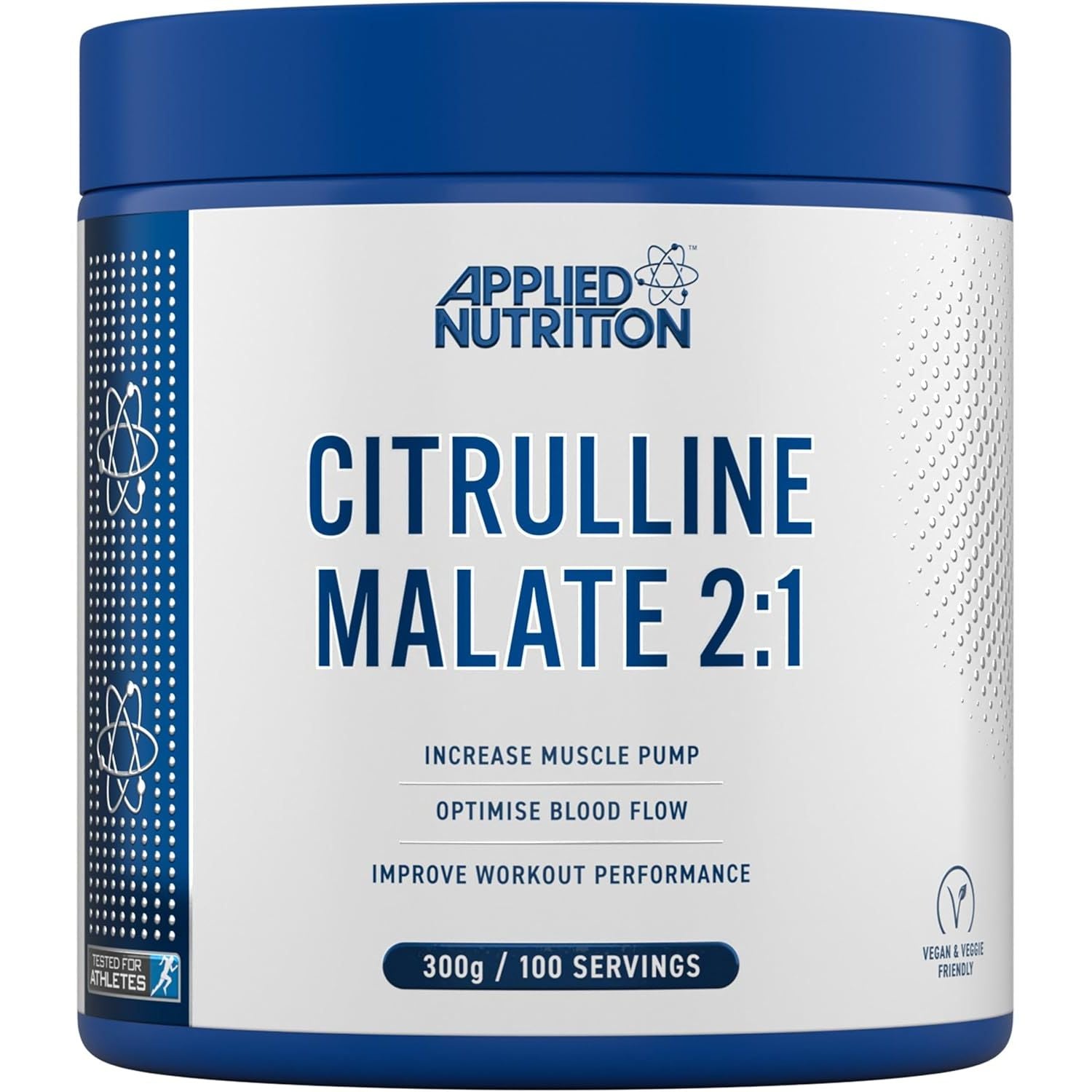 Applied Nutrition Citrulline Malate 2:1 | 3000Mg per Serving Nitric Oxide Booster Amino Acid Powder Supports Muscle Recovery Improves Performance Vegan Gluten Free (300G - 100 Servings) (Unflavoured)